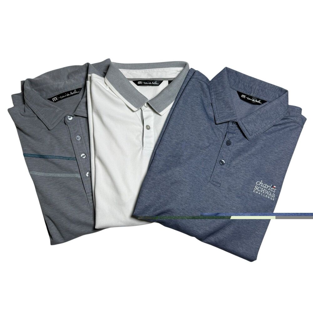 Travis Mathew Mens Short Sleeve Golf Polo Shirt Size M Lot of 3 Performance Logo